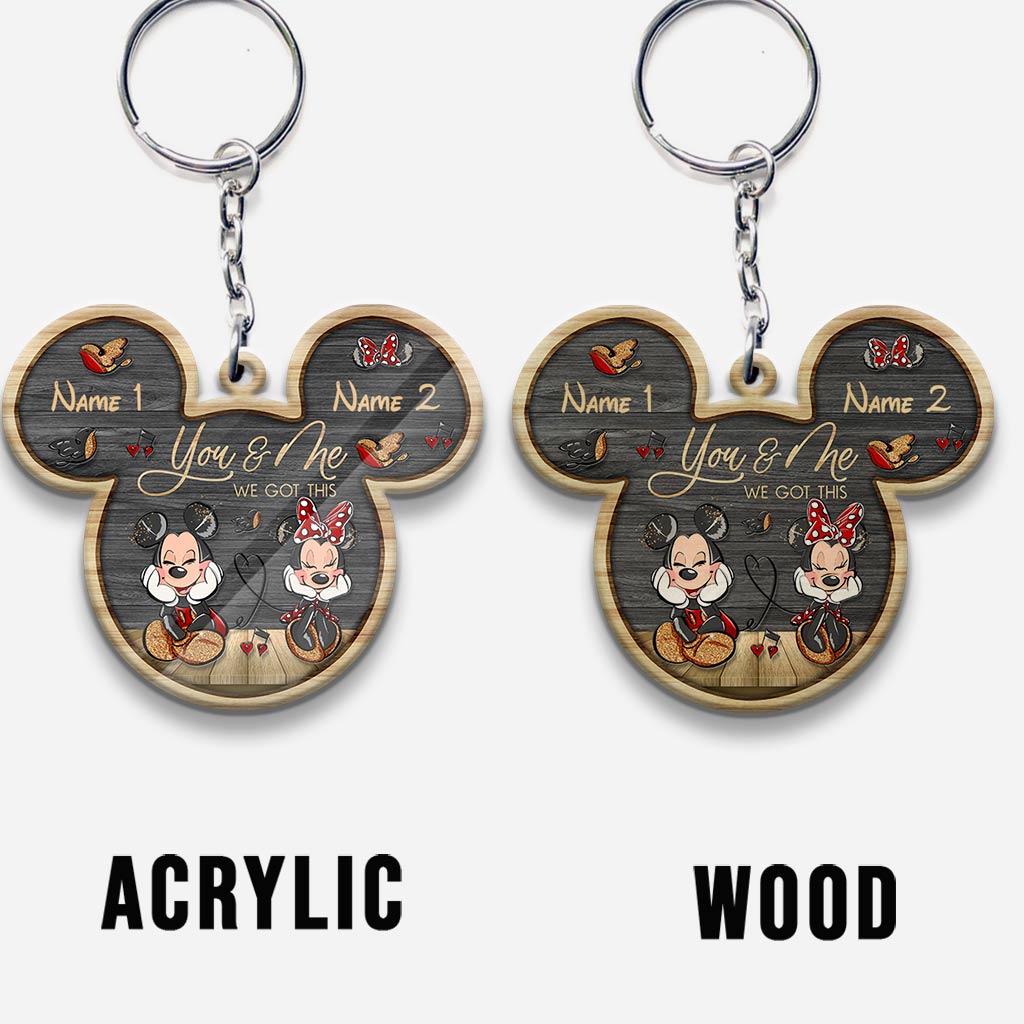 You And Me - Personalized Couple Mouse Keychain (Printed On Both Sides)