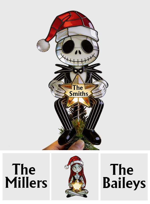 Merry Christmas - Personalized Nightmare LED Light Tree Topper