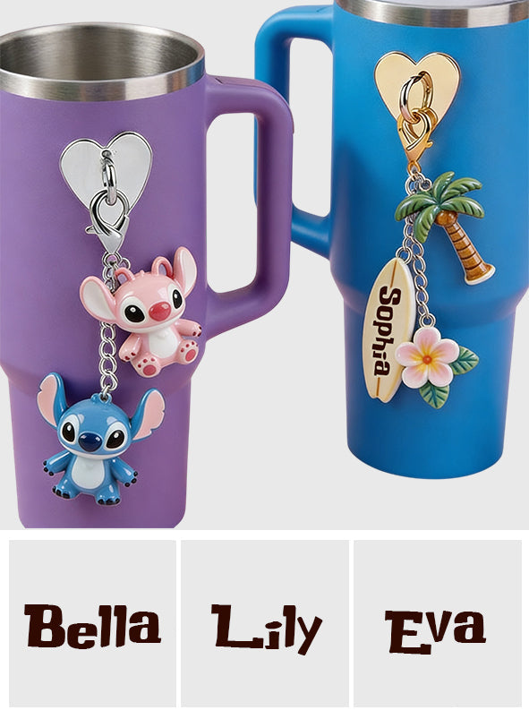 Ohana Tumbler with Charms - Personalized Ohana Tumbler With Handle