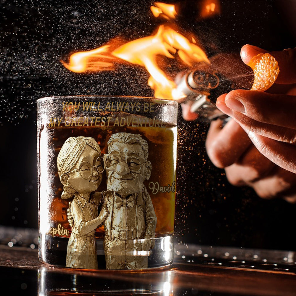 You Will Always Be My Greatest Adventure - Personalized Mouse Whiskey Glass