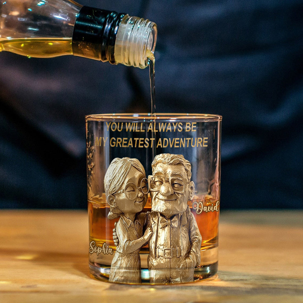 You Will Always Be My Greatest Adventure - Personalized Mouse Whiskey Glass