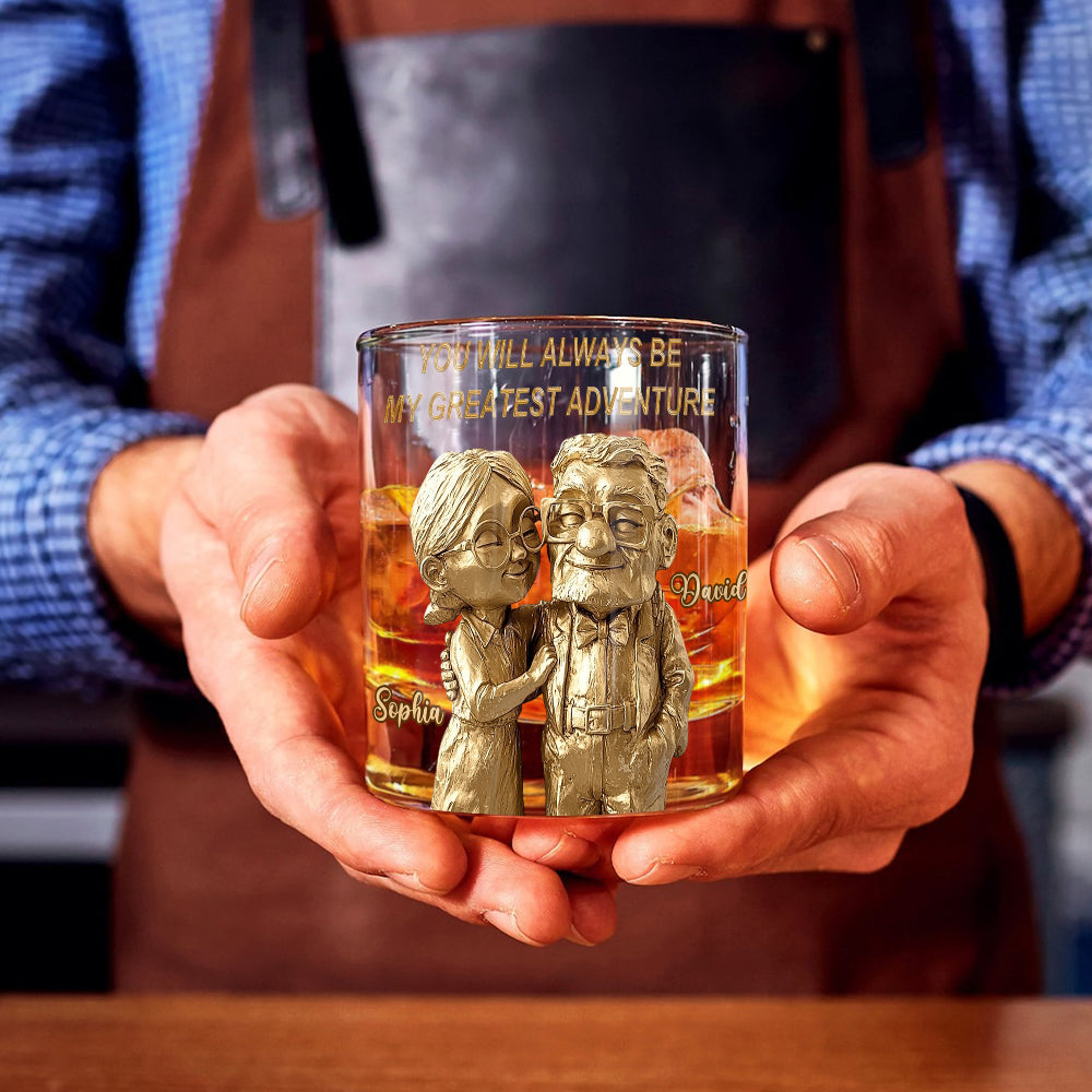You Will Always Be My Greatest Adventure - Personalized Mouse Whiskey Glass