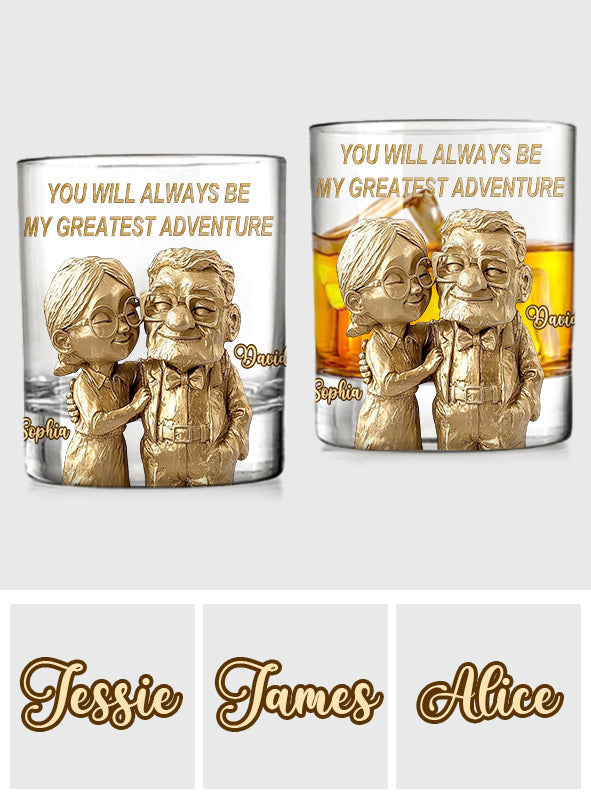 You Will Always Be My Greatest Adventure - Personalized Mouse Whiskey Glass