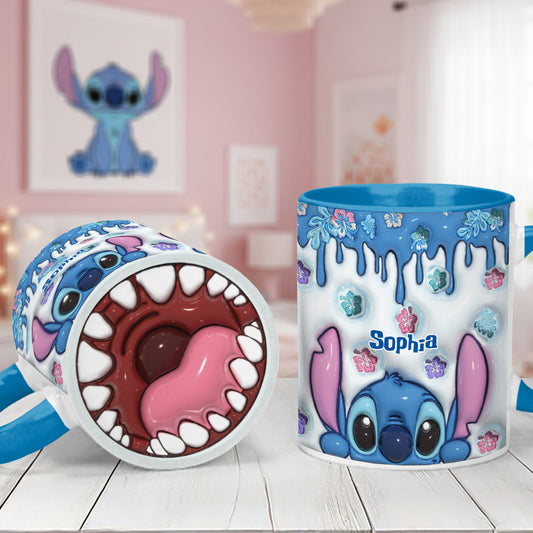 Blue Ohana - Personalized Ohana Bottom Printed Accent Mug