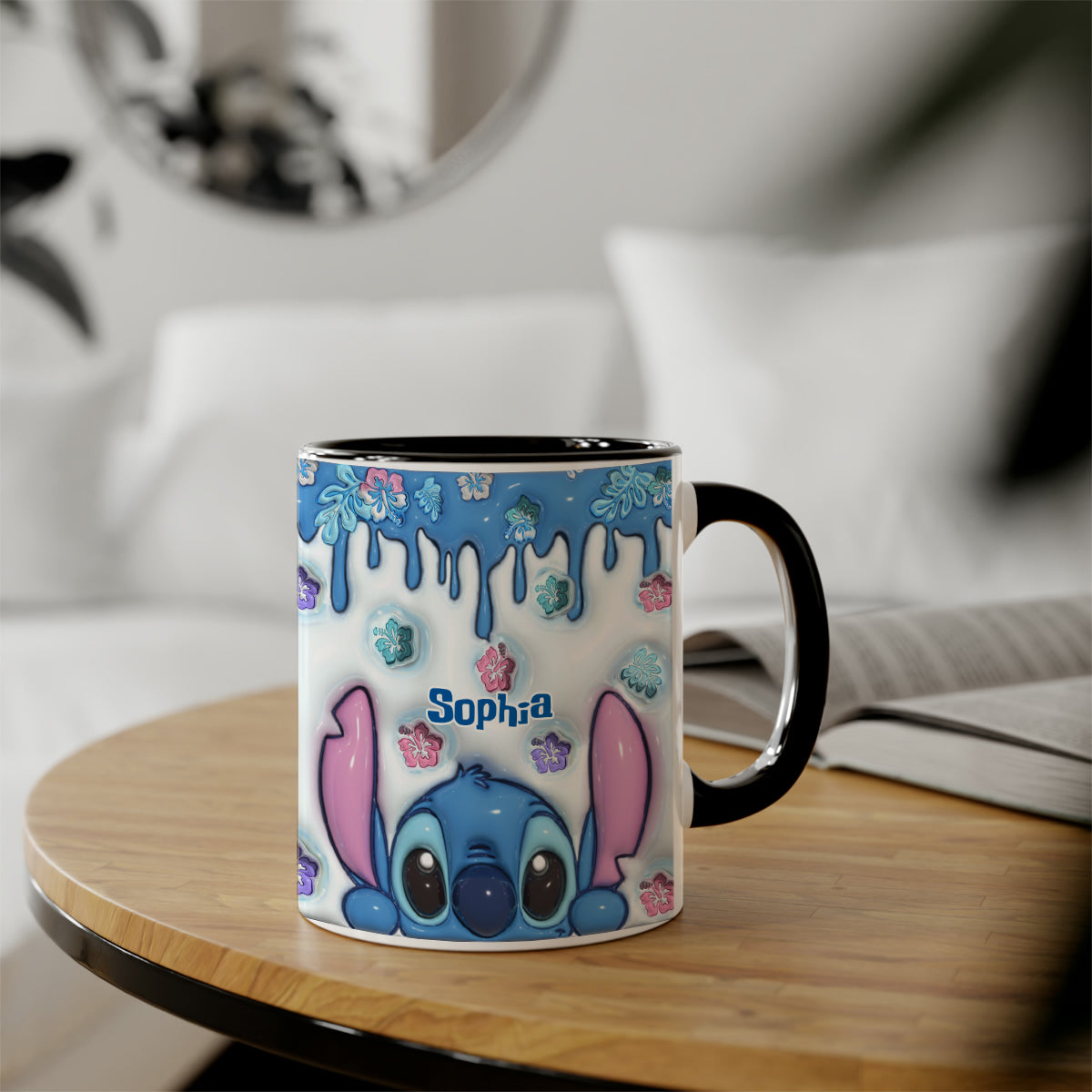 Blue Ohana - Personalized Ohana Bottom Printed Accent Mug