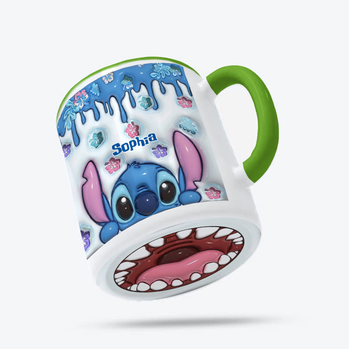 Blue Ohana - Personalized Ohana Bottom Printed Accent Mug