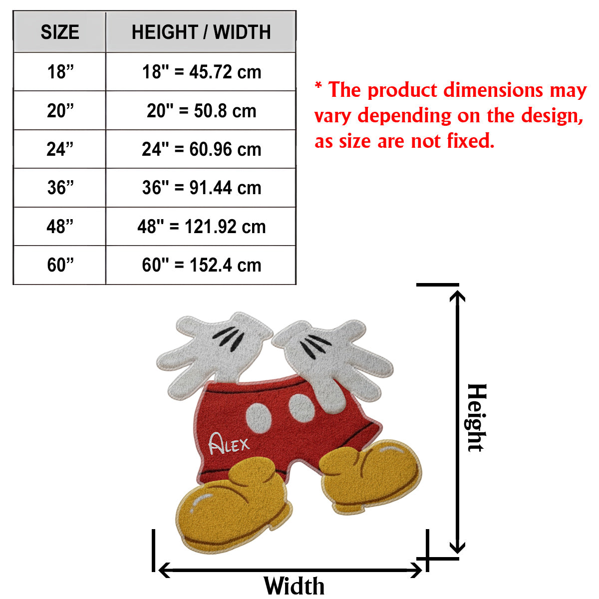 Whimsical Clothing - Personalized Mouse Non-Slip Tufted Rug