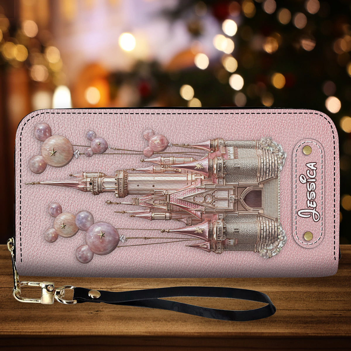 Believe In Magic - Personalized Mouse Leather Long Wallet
