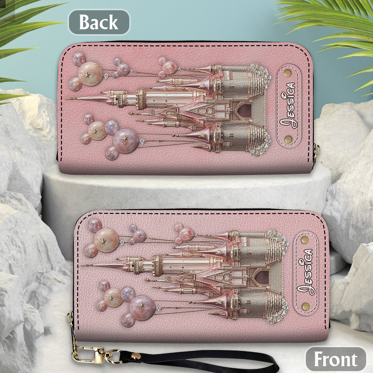 Believe In Magic - Personalized Mouse Leather Long Wallet