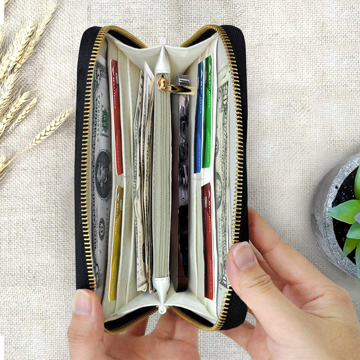 Believe In Magic - Personalized Mouse Leather Long Wallet