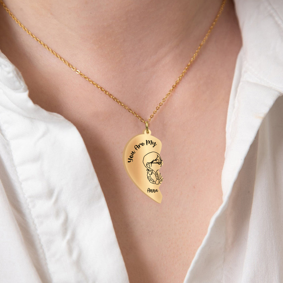 You Are My Greatest Adventure - Personalized Mouse Matching Pendant Necklace