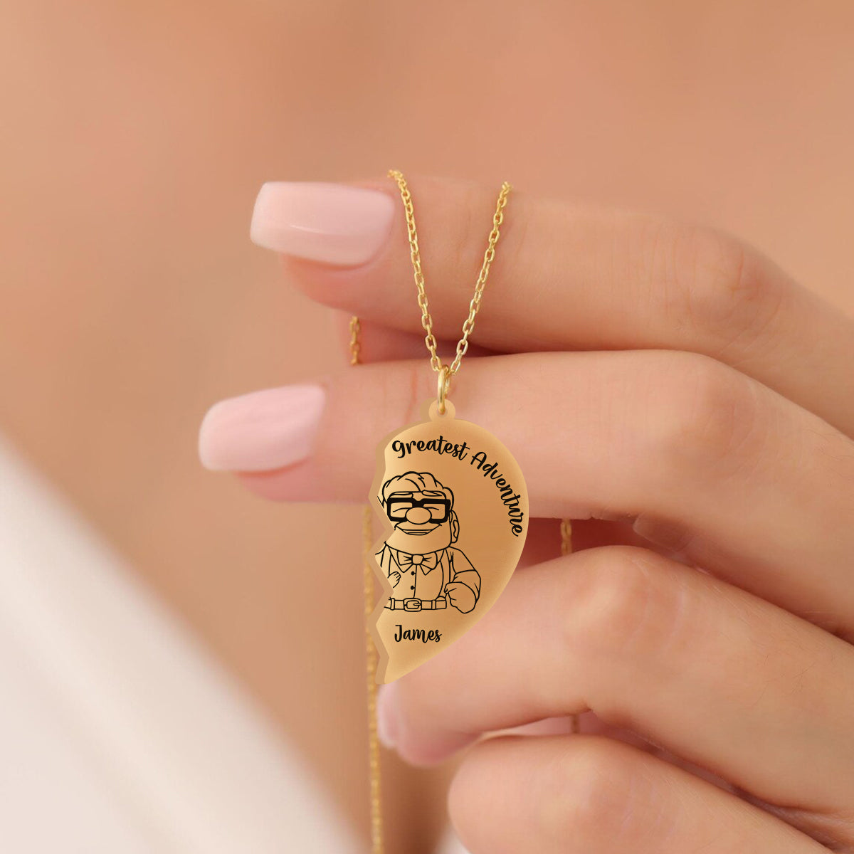 You Are My Greatest Adventure - Personalized Mouse Matching Pendant Necklace