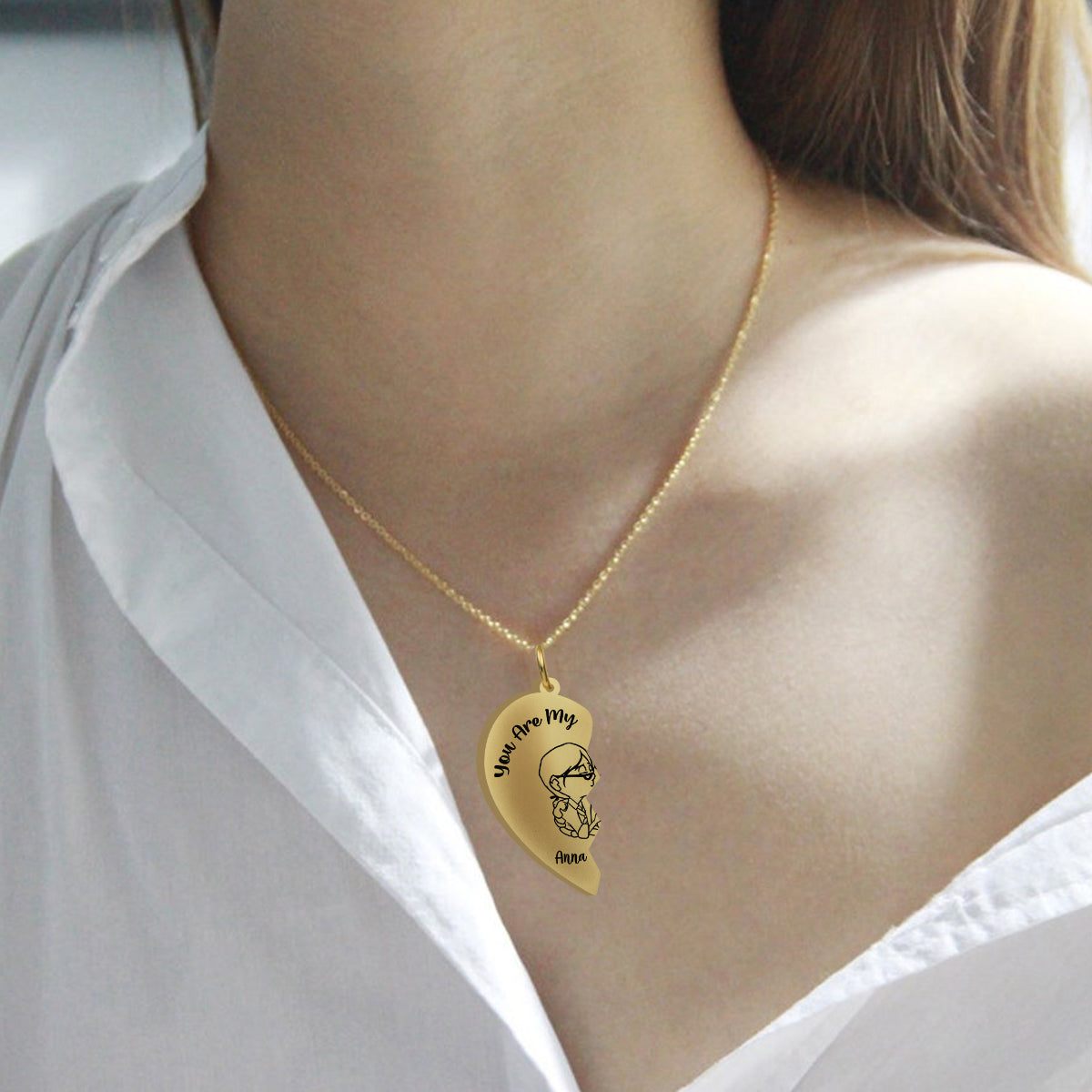 You Are My Greatest Adventure - Personalized Mouse Matching Pendant Necklace