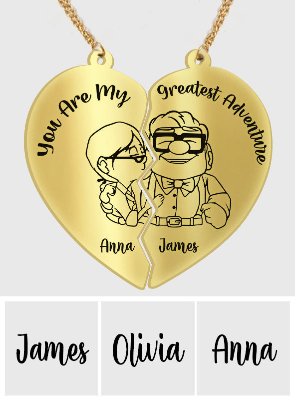 You Are My Greatest Adventure - Personalized Mouse Matching Pendant Necklace