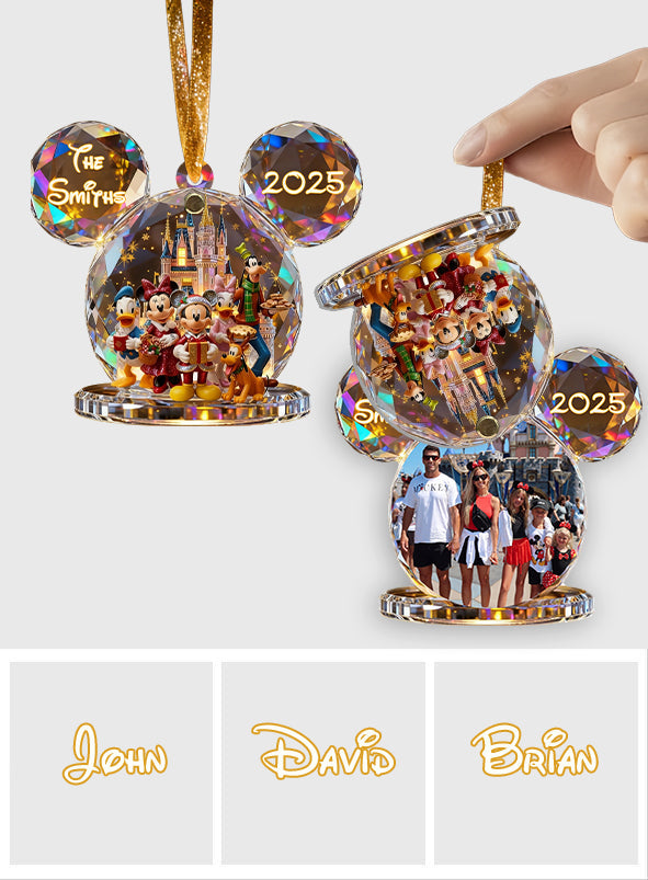 Family Trip Any Photo - Personalized Mouse Flip Ornament
