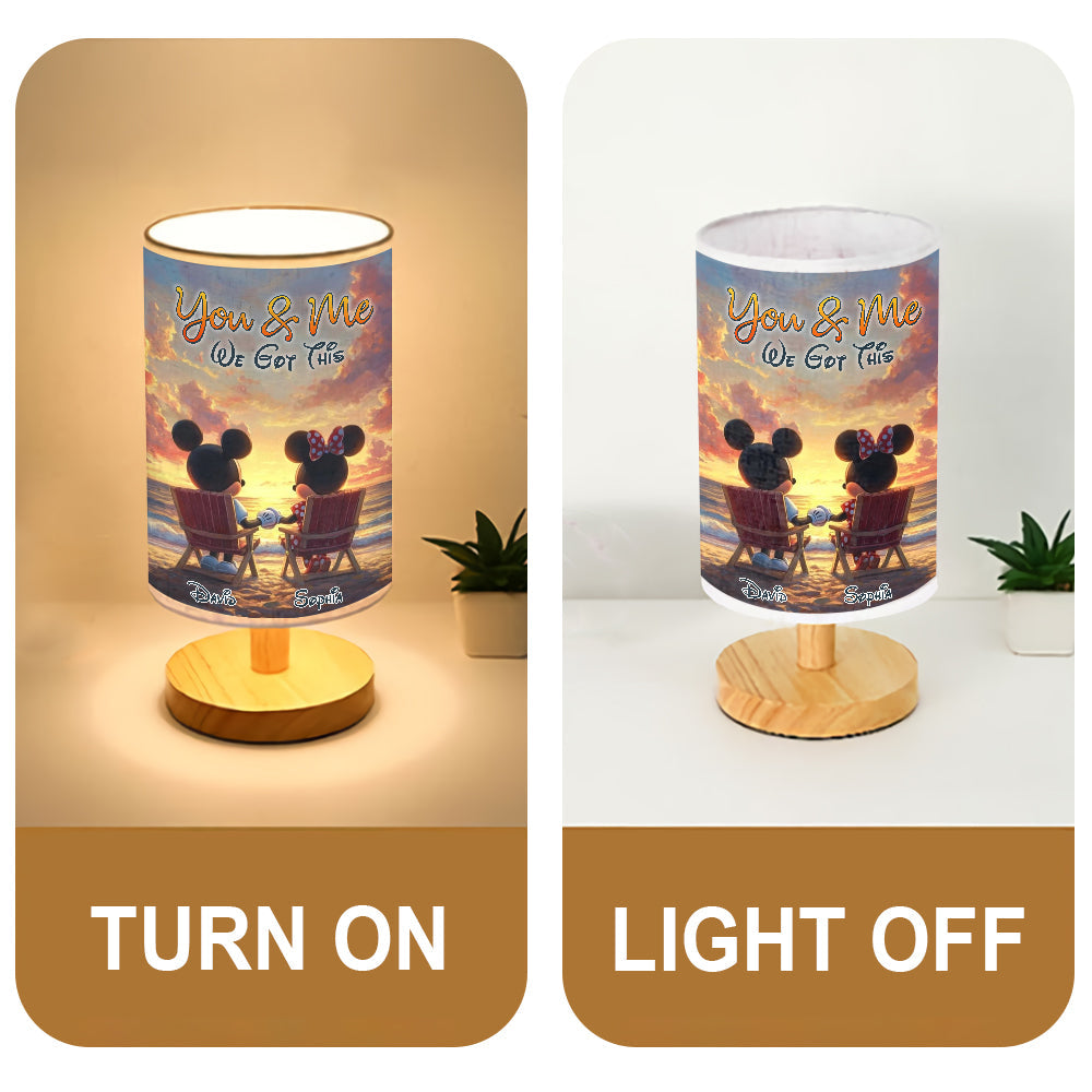 You & Me We Got This - Personalized Mouse Table Lamp with Wood Base