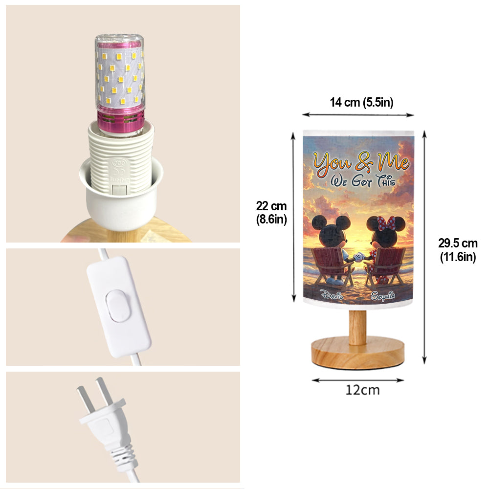 You & Me We Got This - Personalized Mouse Table Lamp with Wood Base