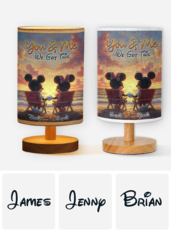 You & Me We Got This - Personalized Mouse Table Lamp with Wood Base
