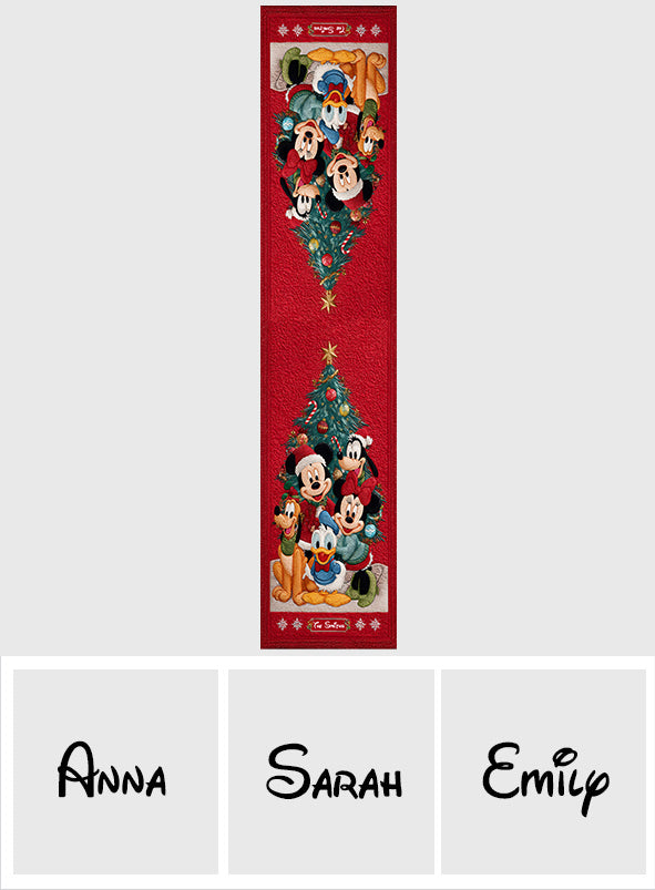 Family Gift Merry Christmas - Personalized Mouse Table Runner