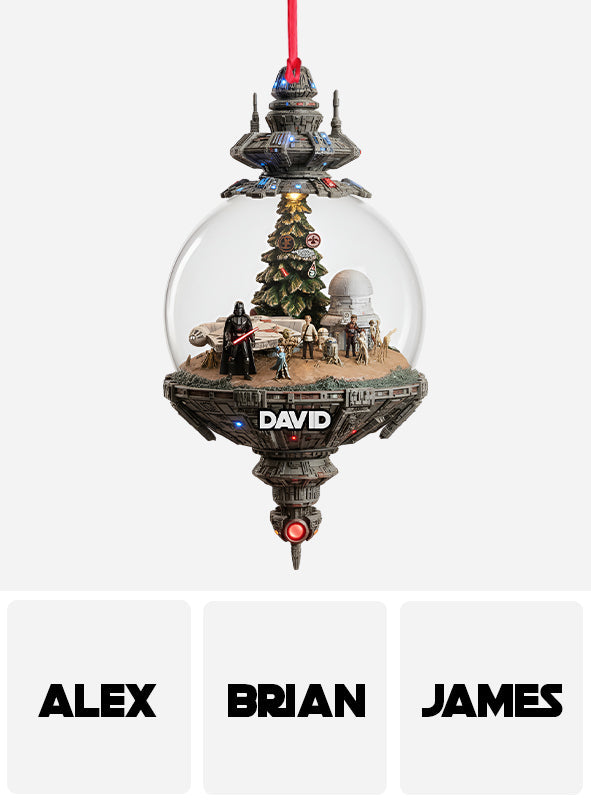 Merry Christmas Outerspace - Personalized The Force Transparent Ornament