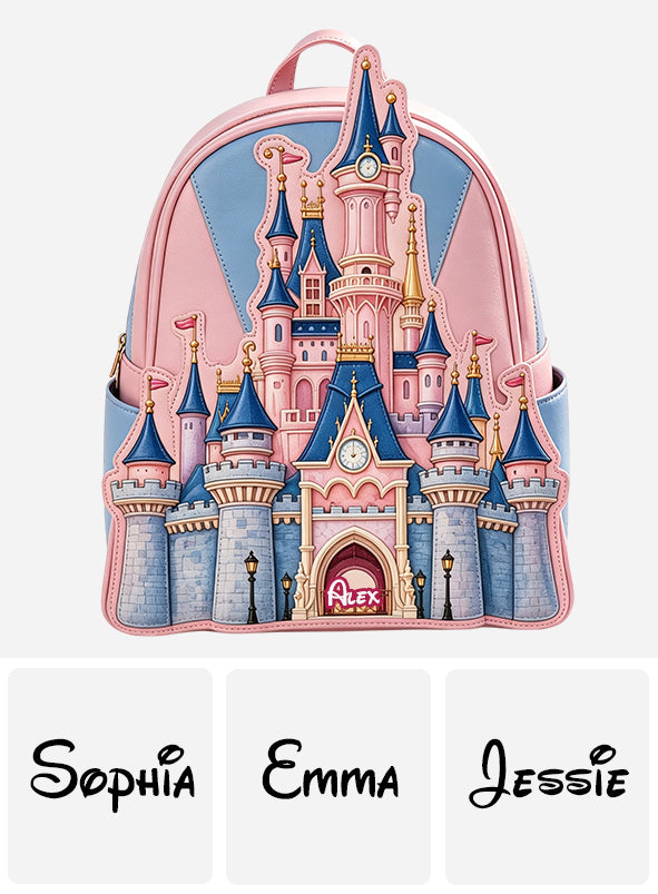 The Magical Castle - Personalized Dream Trip Changeable Leather Patch Backpack