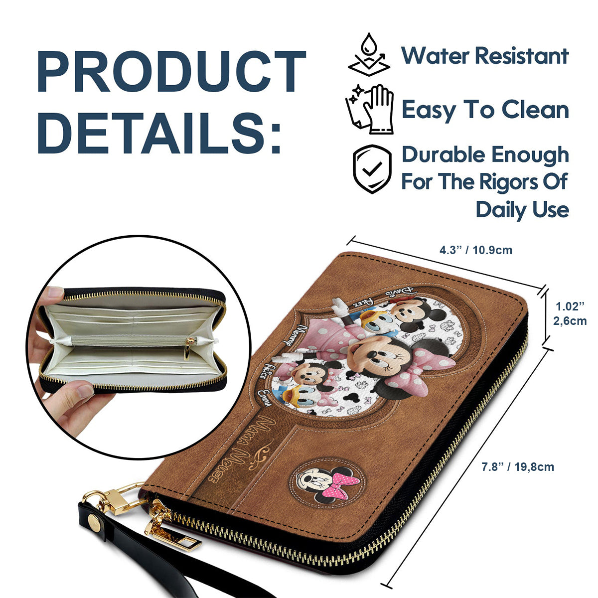 Best Mom, Grandma Ever - Personalized Mouse Leather Long Wallet