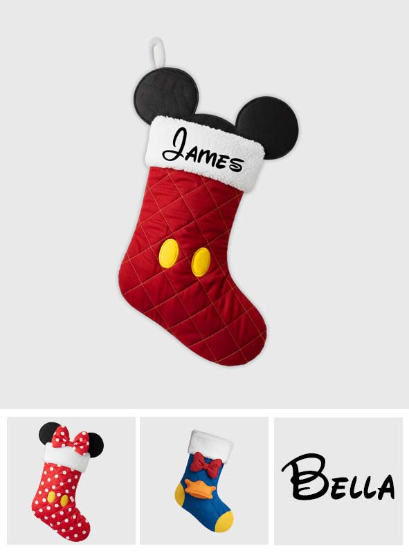 Magical Family Stocking - Personalized Mouse Shaped Christmas Stocking