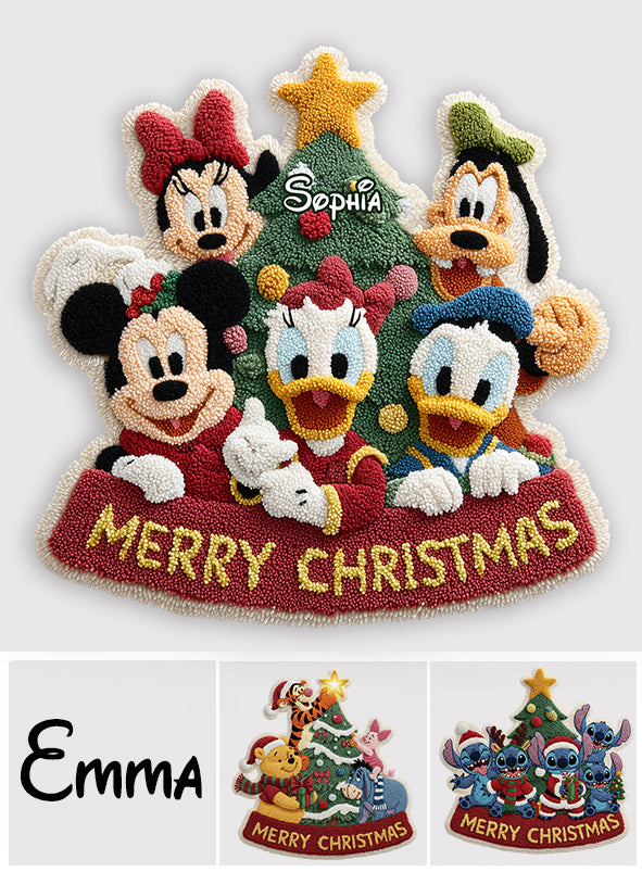 Merry Christmas - Personalized Mouse Non-Slip Tufted Rug