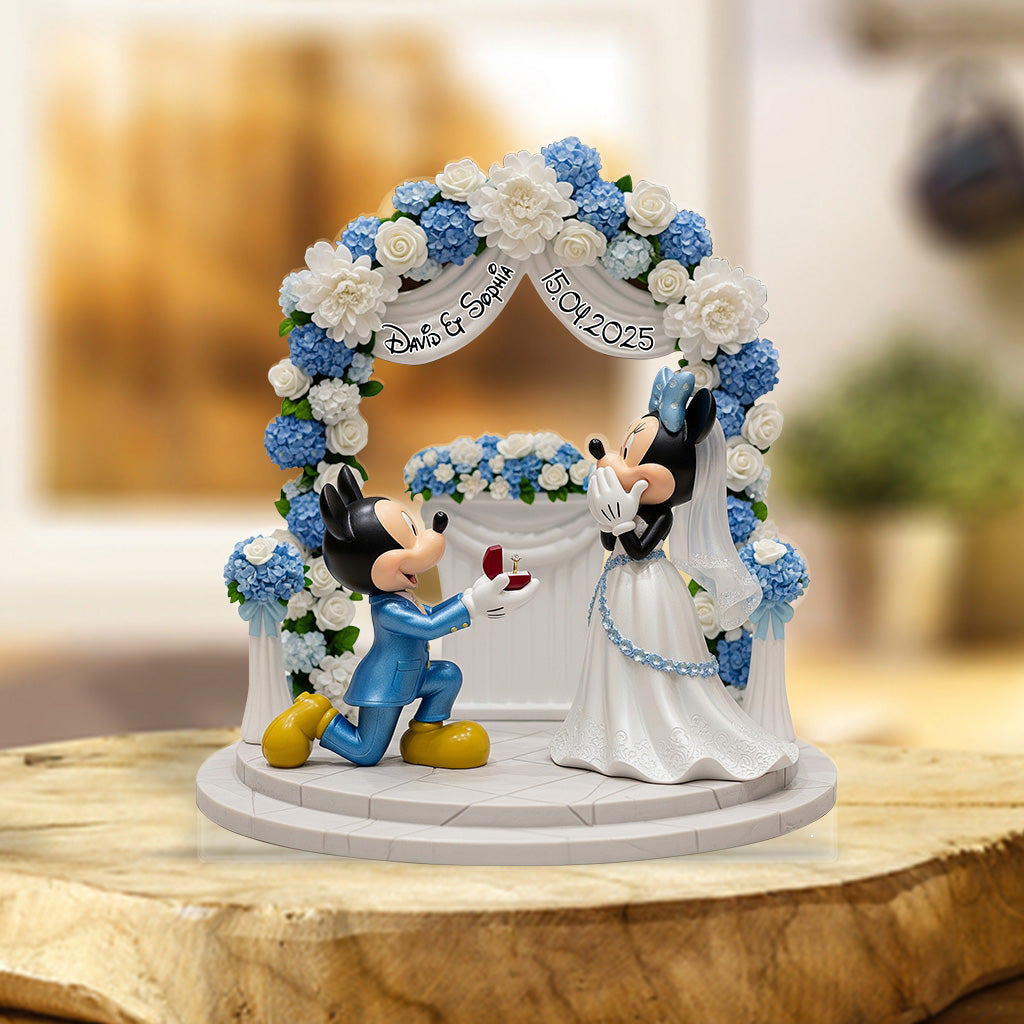 Celebrate Our Happily Ever After - Personalized Mouse Custom Shaped Acrylic Plaque