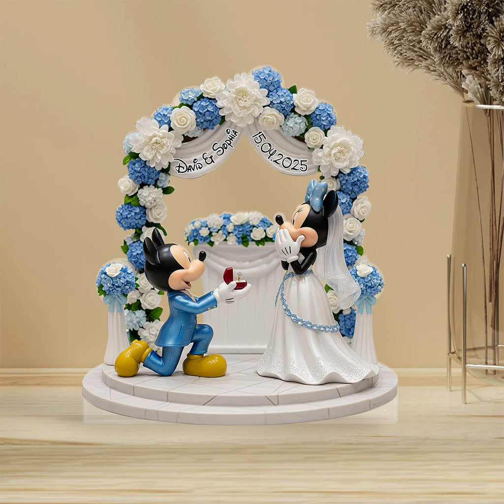 Celebrate Our Happily Ever After - Personalized Mouse Custom Shaped Acrylic Plaque