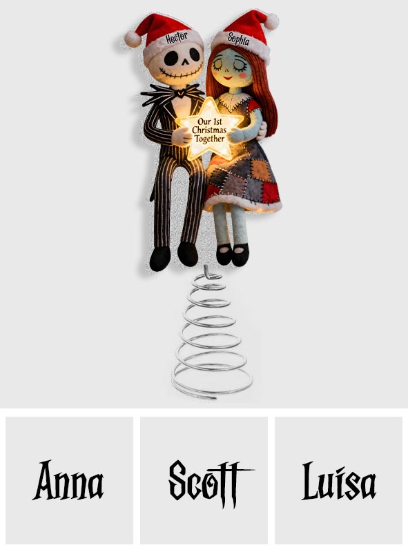 Our 1st Christmas Together - Personalized Nightmare LED Light Tree Topper