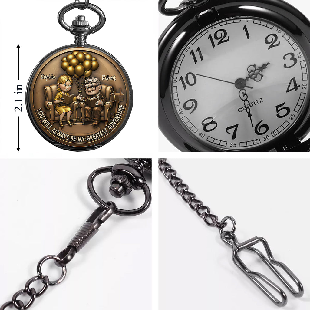 You Are My Greatest Adventure - Personalized Couple Pocket Watch