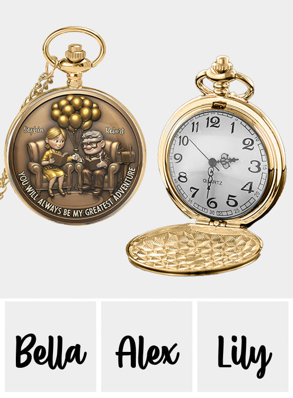 You Are My Greatest Adventure - Personalized Couple Pocket Watch
