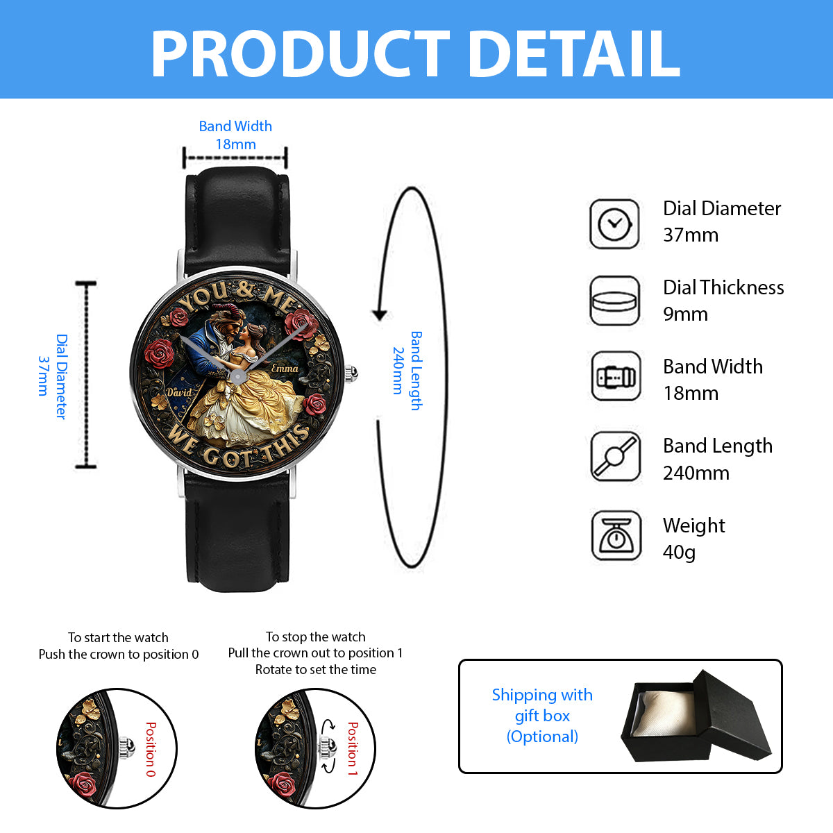You And Me We Got This - Personalized Mouse Hand Watch