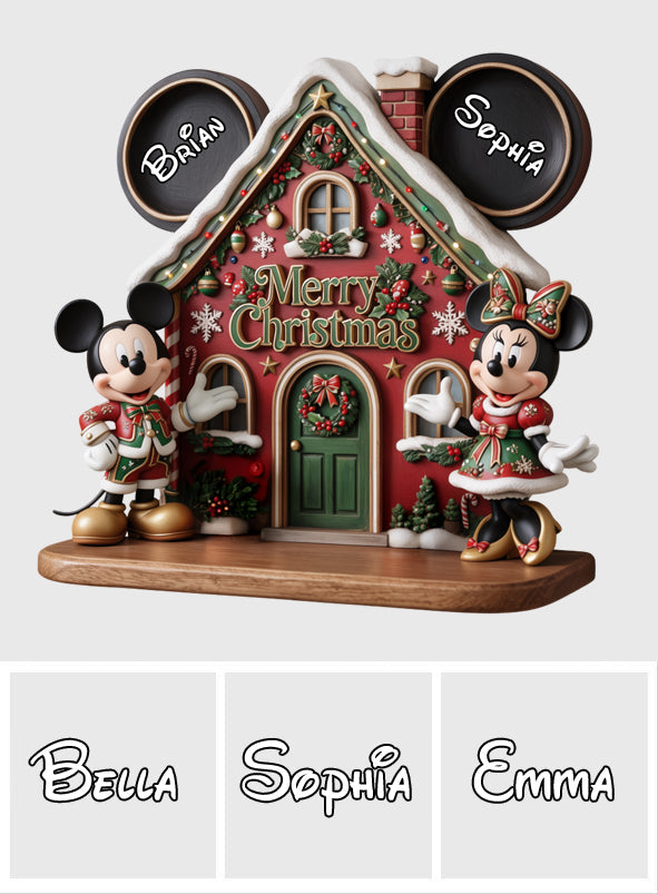 Merry Christmas Y'all - Personalized Mouse Wooden Floating Shelf