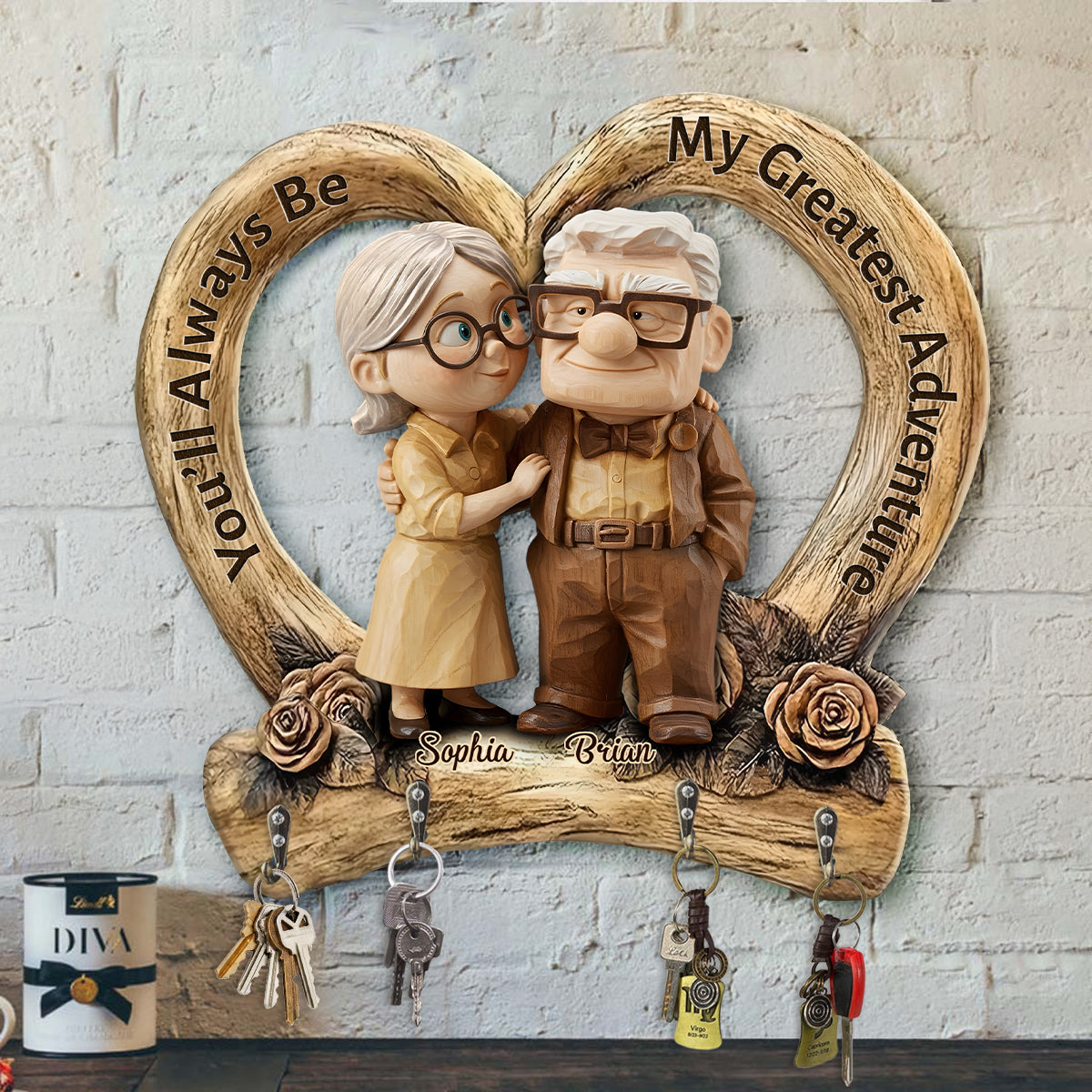 You Are My Greatest Adventure - Personalized Mouse Custom Shaped Key Rack
