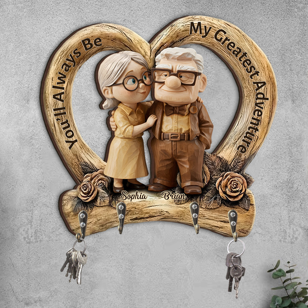 You Are My Greatest Adventure - Personalized Mouse Custom Shaped Key Rack