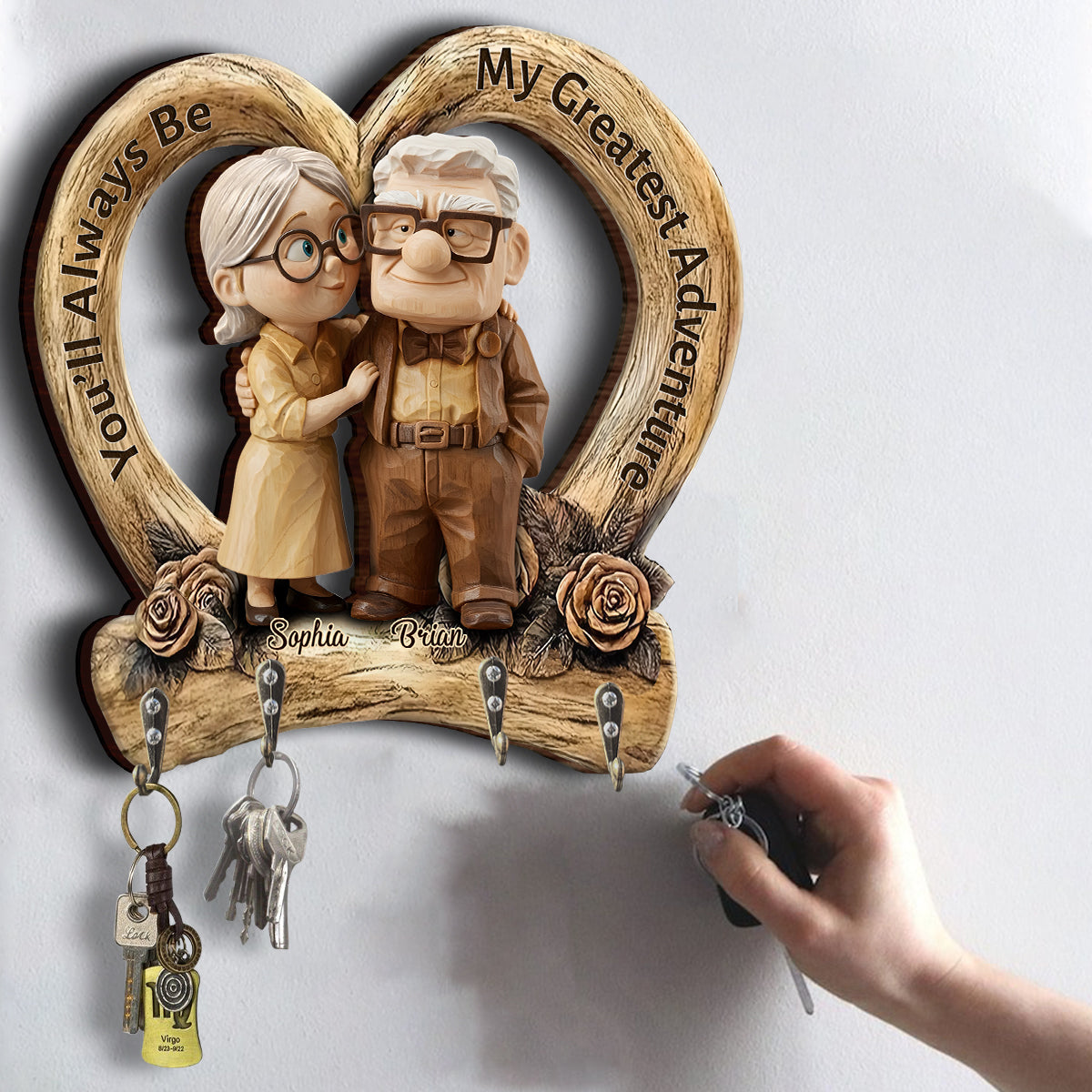 You Are My Greatest Adventure - Personalized Mouse Custom Shaped Key Rack