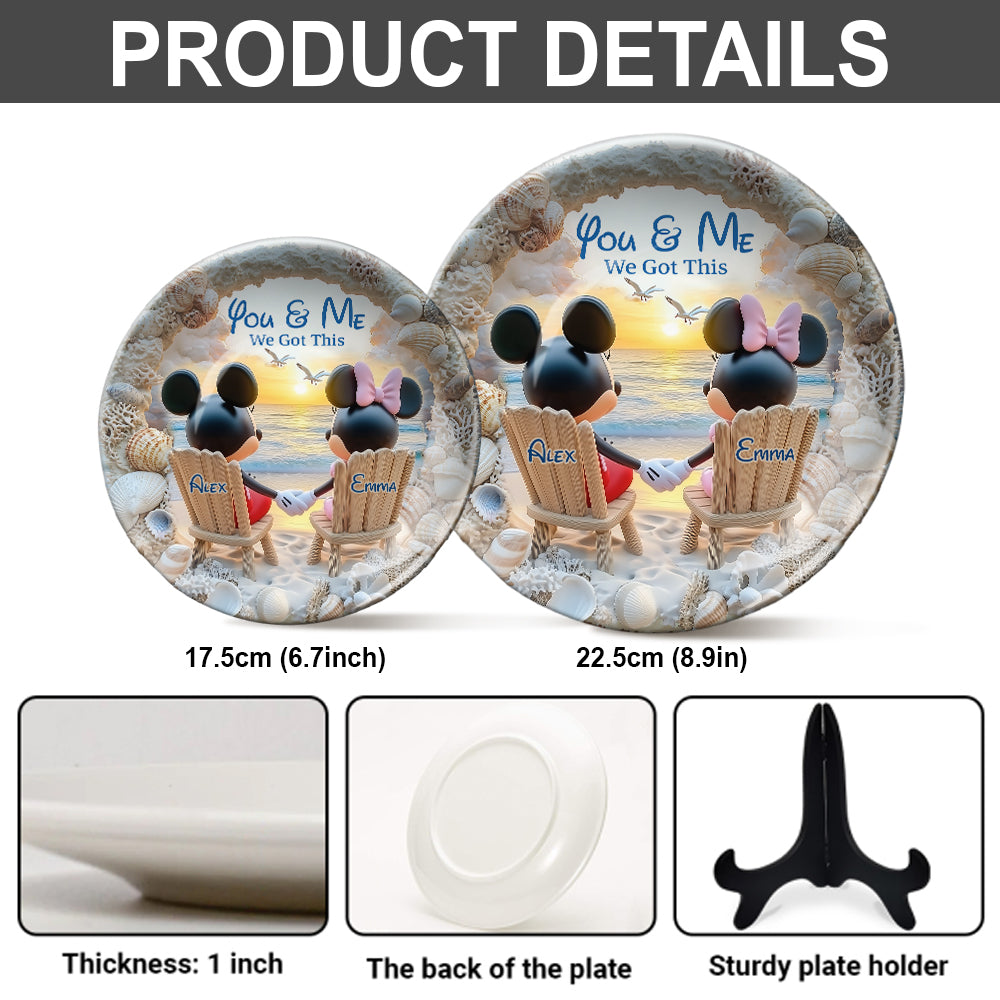 You And Me We Got This - Personalized Mouse Ceramic Round Plate