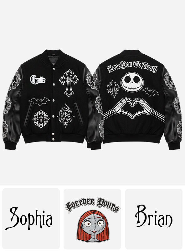 Love You To Death - Personalized Couple Varsity Jacket