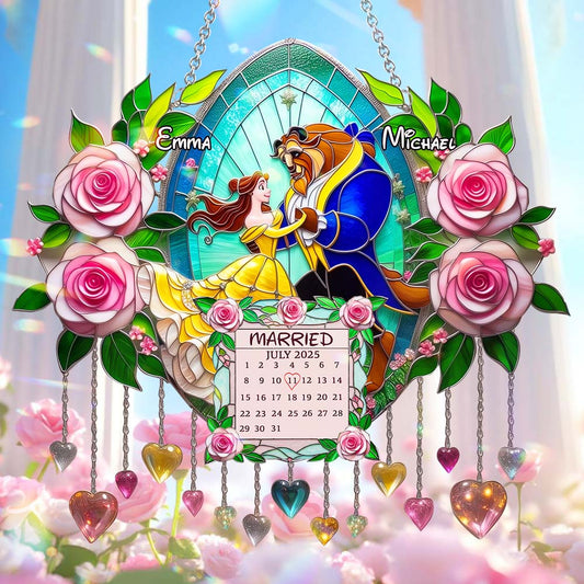 You & Me - Personalized Mouse Window Hanging Suncatcher Ornament