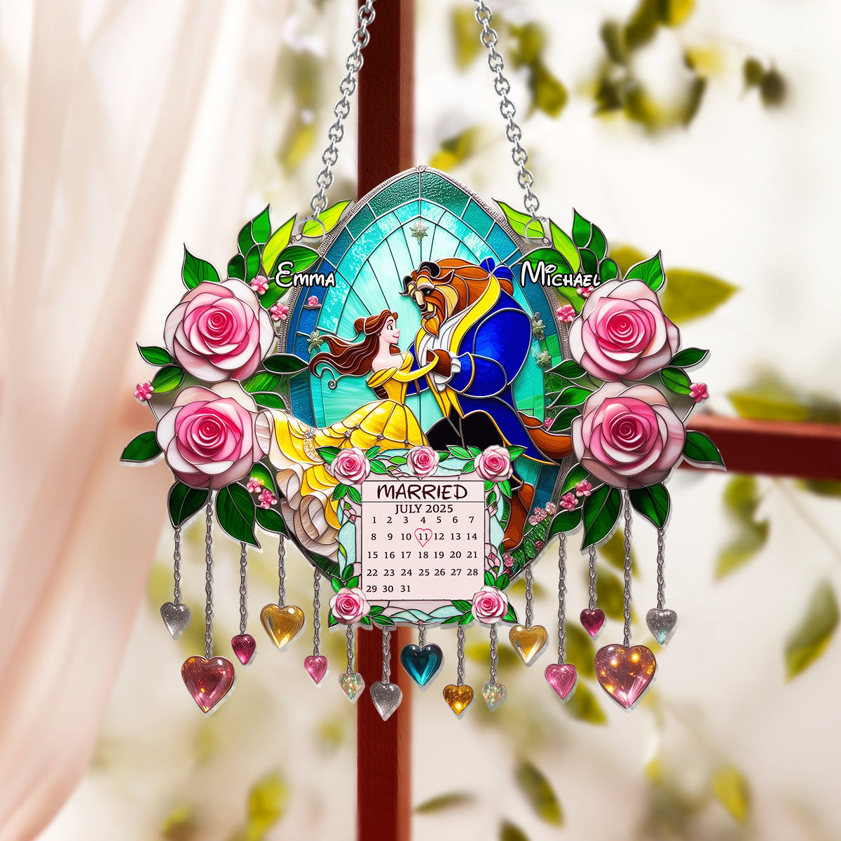You & Me - Personalized Mouse Window Hanging Suncatcher Ornament