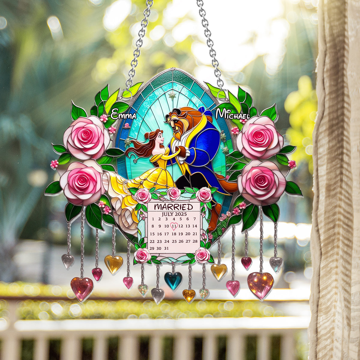 You & Me - Personalized Mouse Window Hanging Suncatcher Ornament