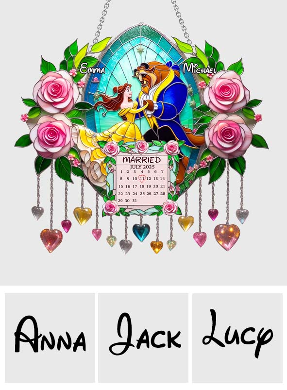 You & Me - Personalized Mouse Window Hanging Suncatcher Ornament