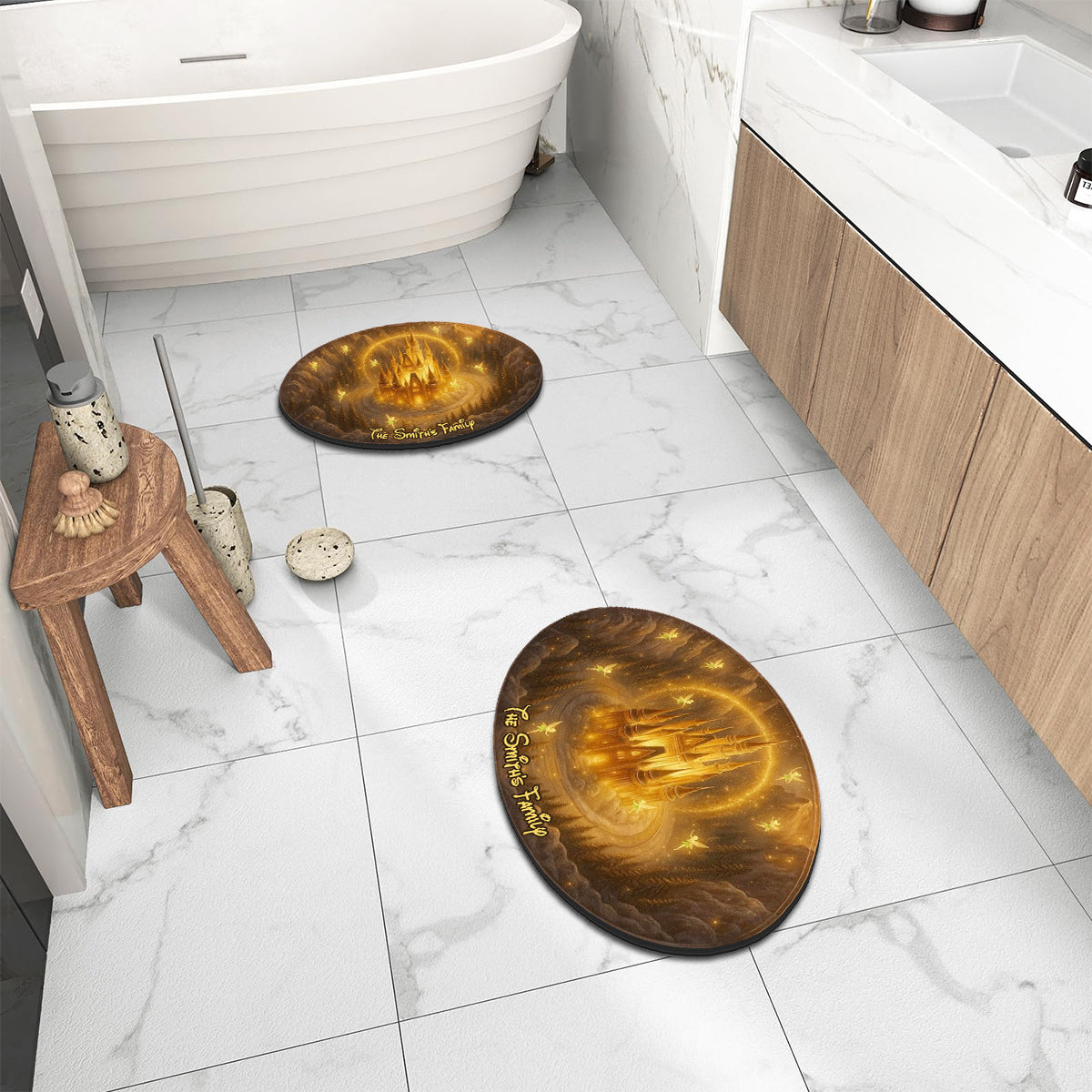 Cartoon Castle Christmas - Personalized Mouse Non-Slip Tufted Rug