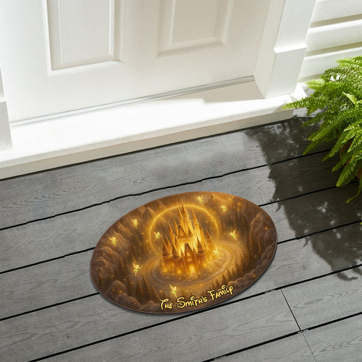 Cartoon Castle Christmas - Personalized Mouse Non-Slip Tufted Rug