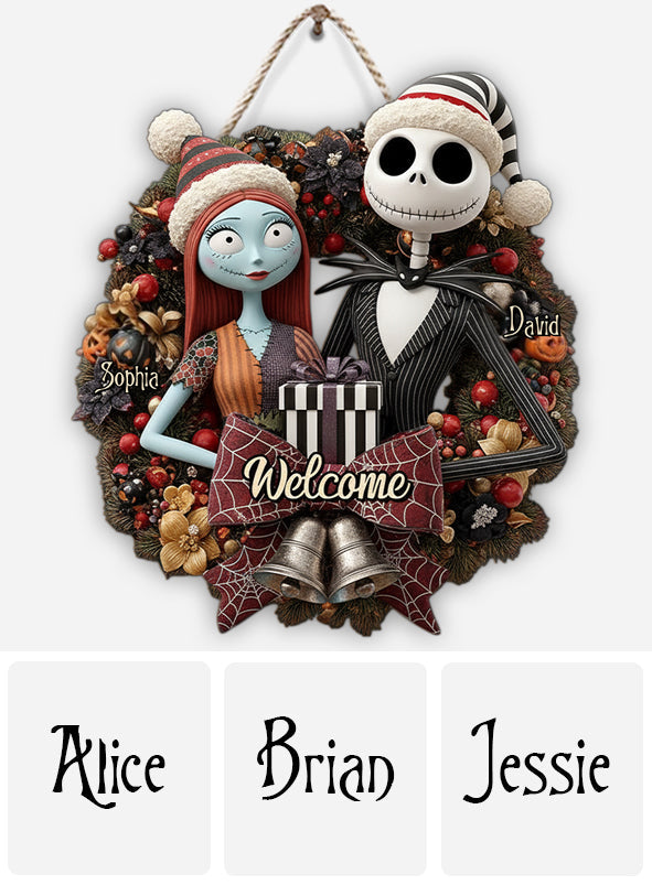 Welcome To Our House - Personalized Nightmare Custom Shaped Wood Sign