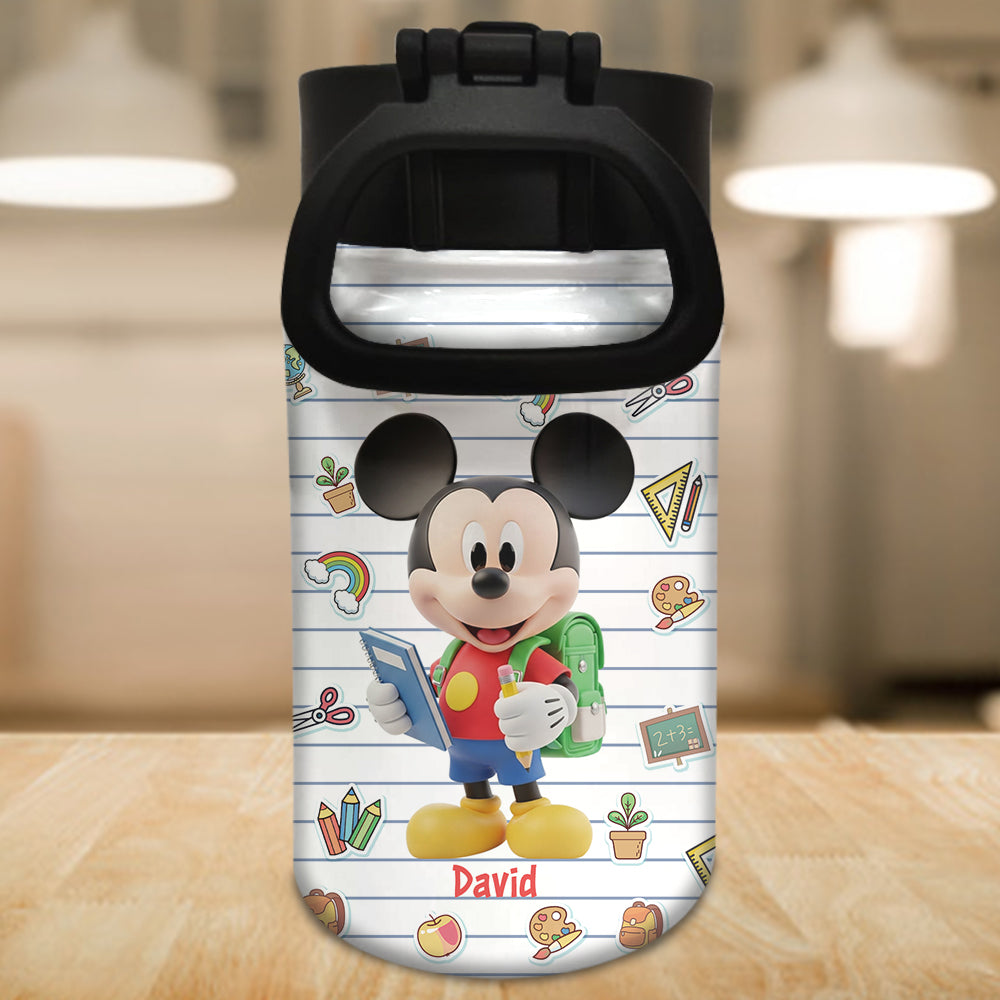 Back To School - Personalized Mouse Kids Water Bottle