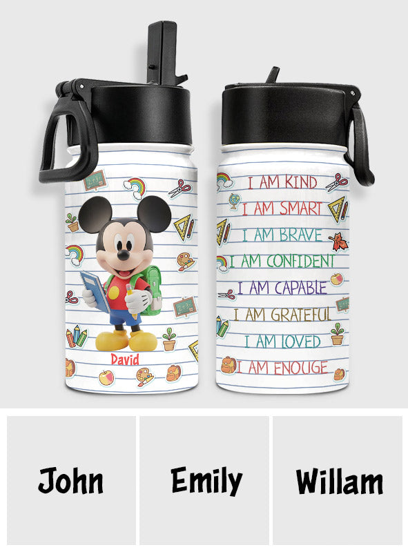 Back To School - Personalized Mouse Kids Water Bottle