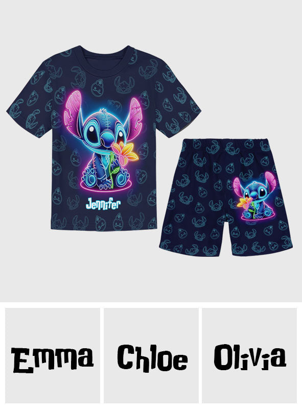 Neon Ohana - Personalized Ohana Kid T-shirt & Shorts